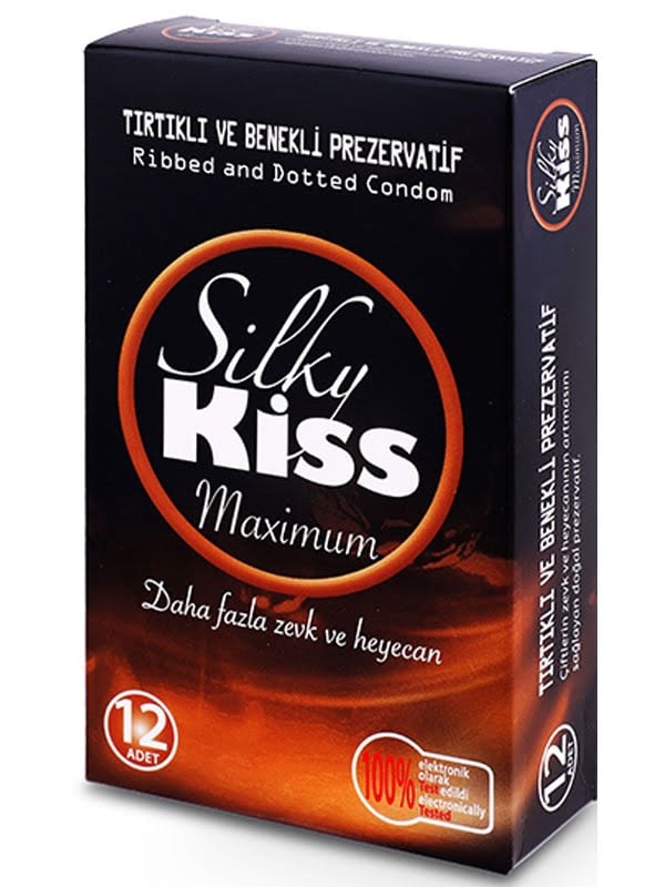 Silky Kiss Maximum Tırtıklı ve Benekli Prezervatif 12'li Paket