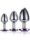 Steel Metal Jeweled Butt Plug 3'lü Set-11041