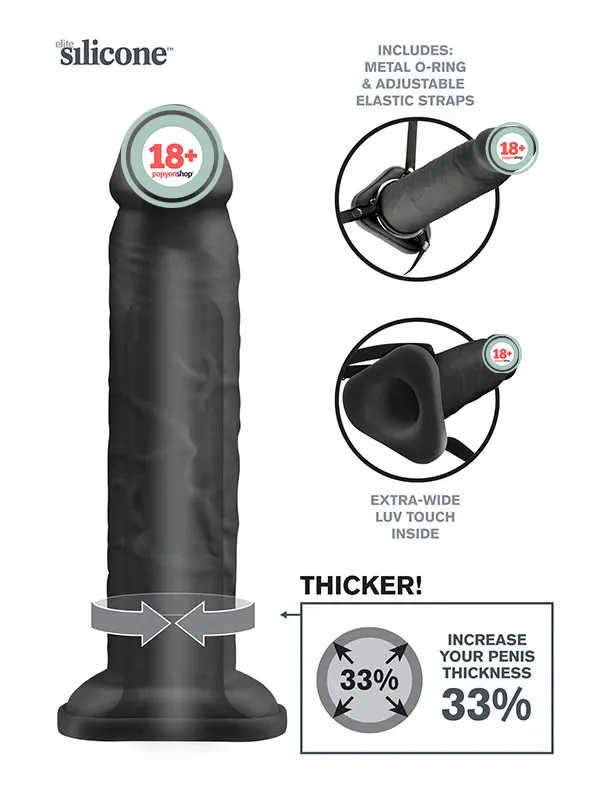 Pipedream X-tensions Silikon İçi Boş Protez Penis Siyah 25 cm