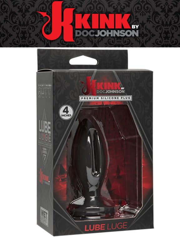 King By Doc Johnson Lube Luge Plug 4" Black-10878
