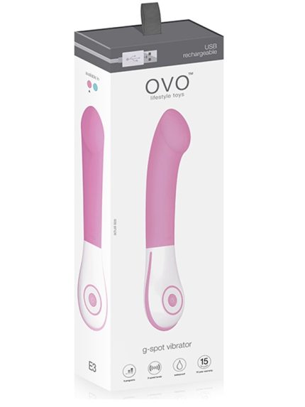 OVO E3 Rechargeable Vibratör Pink-12041