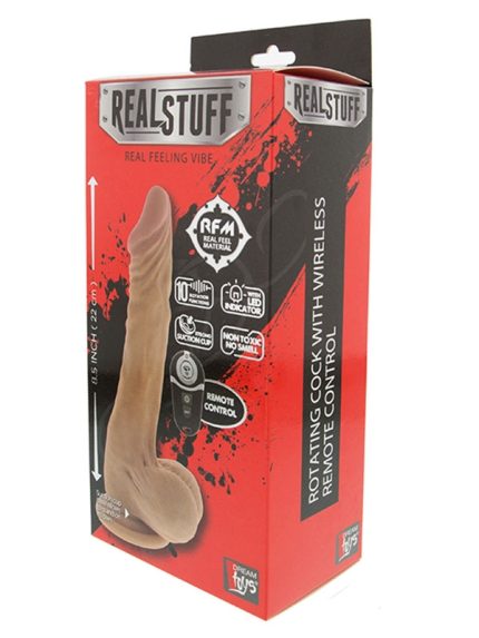 RealStuff 21.5 cm Rotating Şarjlı Uzaktan Kumandalı Realistik Penis-12049