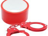 Metal Kelepçe ve Bondage Bant Kırmızı