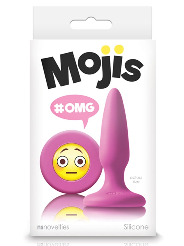 Moji's OMG Mini Silikon Plug Emoji Yüzü Pembe-12690