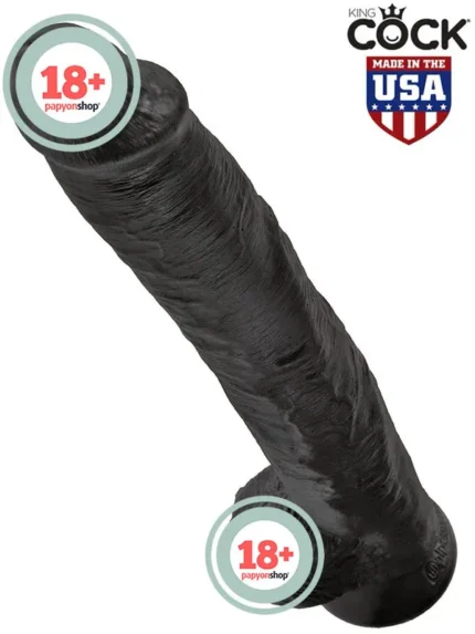 King Cock Realistik Uzun Dildo 36 cm Siyah