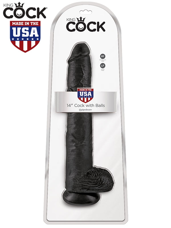 King Cock Realistik Uzun Dildo 36 cm Siyah-13155