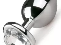 Kalp Mücevherli Çelik Anal Plug Küçük Boy