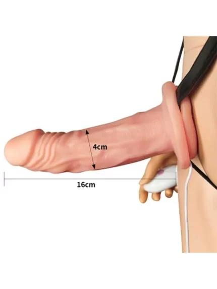 Unisex İçi Boş Belden Bağlamalı Titreşimli Penis 16.5 cm