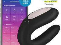 Satisfyer Double Joy Çiftler İçin Akıllı Telefon Kontrollü Vibratör Siyah