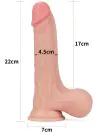 LoveToy Sliding Çift Katmanlı Realistik Dildo Tüm Testisli 22 cm-15077