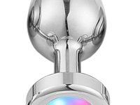 Led Işıklı Çelik Anal Plug Orta Boy