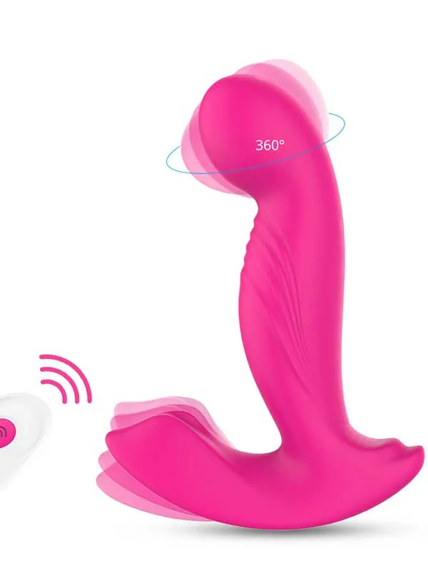 Prog Giyilebilir Şarjlı Uzaktan Kumandalı Döner Başlı Klitoris Uyarıcılı Anal Vibratör