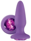 Glams Gem Plug Taşlı Silikon Anal Plug 10.5 cm Mor