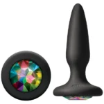 Glams Mini Rainbow Taşlı Silikon Anal Plug 8.5 cm