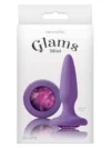 Glams Mini Rainbow Taşlı Silikon Anal Plug 8.5 cm Mor