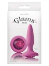 Glams Mini Rainbow Taşlı Silikon Anal Plug 8.5 cm Pembe