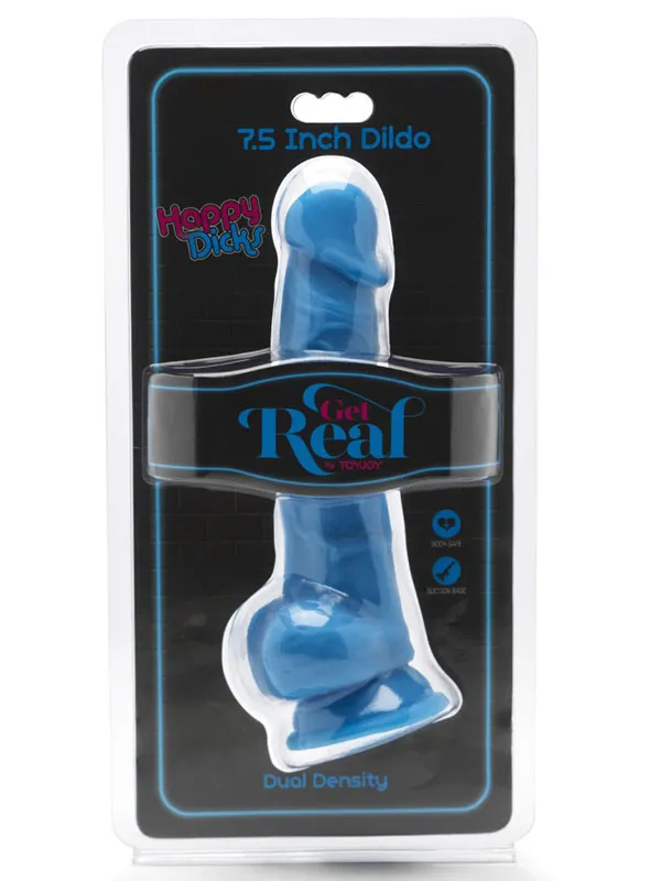 Happy Dicks Dildo 7.5" Realistik Penis 19 cm Mavi