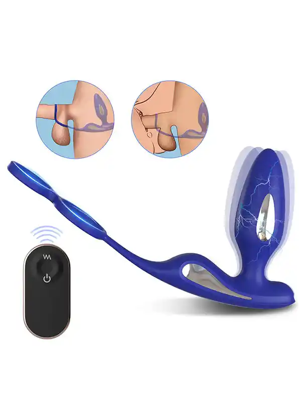 Prostat ve Penis Halkalı Elektro Şok Özellikli Anal Vibratör