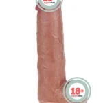 Real Skin 7.5" Çift Katmanlı Kayan Derili Gerçekçi Melez Penis 19 cm