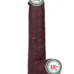 Real Skin 8" Çift Katmanlı Kayan Derili Gerçekçi Siyah Penis 20 cm