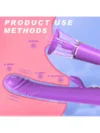 G Spot Klitoris Yalama ve Emme Özellikli 3 İşlevli Çift Taraflı Vibratör