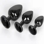 NOXXX Siyah Elmas Mücevherli Alüminyum Anal Plug 3'lü Set