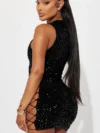 Seksi Mini Gece Elbisesi Payetli - Görsel 2